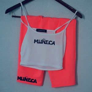 Muñeca Bike Shorts and crop top set